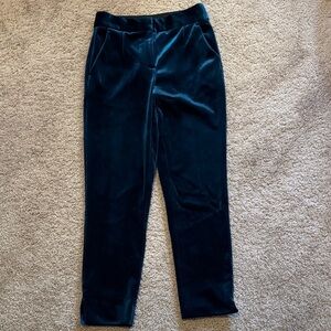 Topshop Navy Velvet Trousers